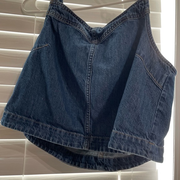 Gap Denim Blue Sleeveless Cropped Top - Picture 2 of 4